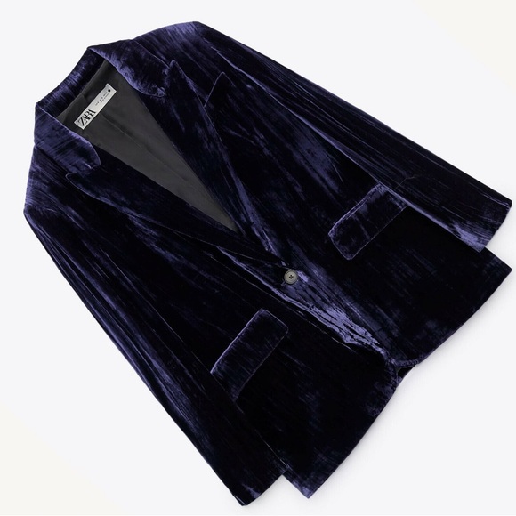 Zara Women New Limited Edition  Velvet Blazer  size XS - Picture 1 of 14